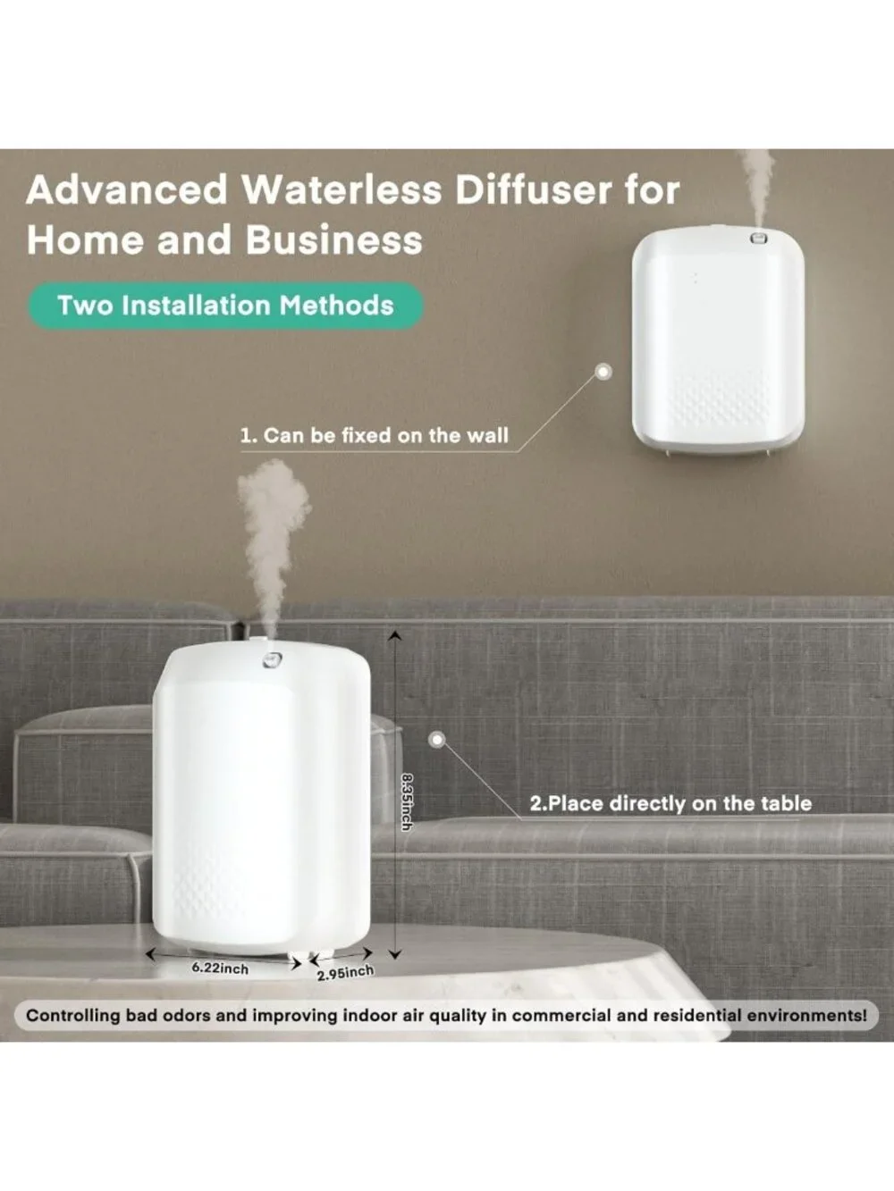 Waterless Aroma Diffuser with Smart Cold Air Tech, 400ML, 1500 Sq Ft Coverage